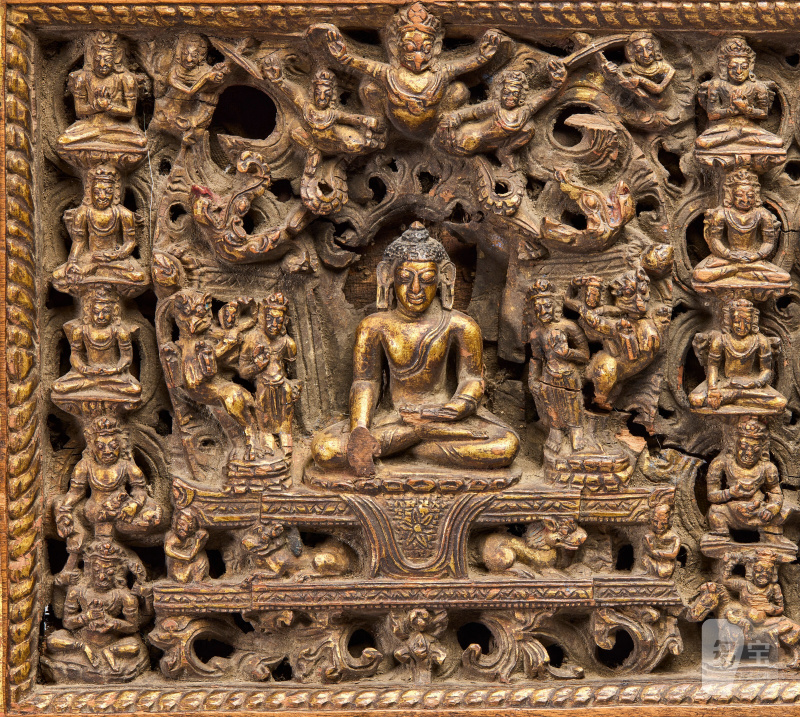 COUVERTURE DE MANUSCRIT REPRÉSENTANT PRAJNAPARAMITA EN BOIS LAQUÉ OR ET POLYCHROME  TIBET, CIRCA XVE SIÈCLE - 图3